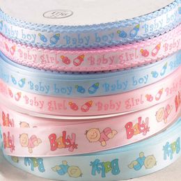 6yard/lot Mix Pink/blue Baby Ribbons Trim Lace Set for Bow Craft DIY Box Packing Art Sewing Accessories width 1.5/2.5cm CP2228