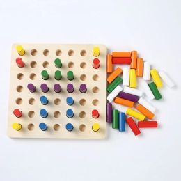 Kids Montessori Sensory Math Toy 3D Geometry Column Ladder Matching Shape Sorting Color Cognitive Educational Toys Teaching Aids