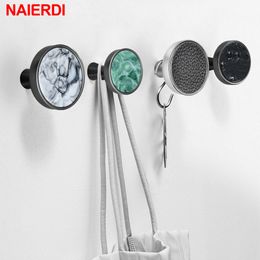 NAIERDI Zinc Alloy Cabinet Knobs Black Silver Handles Nordic Wall Hooks Hanging Hooks for Hanging Hat Bag Kitchen Handle Pulls