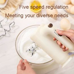 5-Speed Electric Handheld Mixer Whisk Eggs Beater Food Processor Dough Hooks Blender Butter Stirrer Cream Cake Baking Agitator