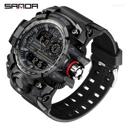 Wristwatches 2024 Sanda Top Brand Sports Men's Watches Military Quartz Watch Man Waterproof Wristwatch For Men Clock Relogios