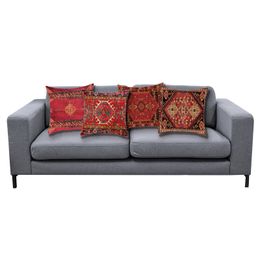 Retro Red Pattern Turkish Persian Carpet Flax Hug Pillow House Home Pillow Throw Pillows 24x24