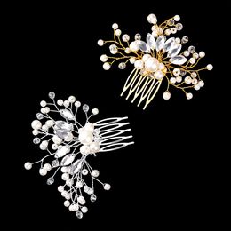Pearl Women Hair Combs Wedding Hair Accessories Hair Pin Rhinestone Tiara Bridal Clips Crystal Crown Bride Hair Jewelry