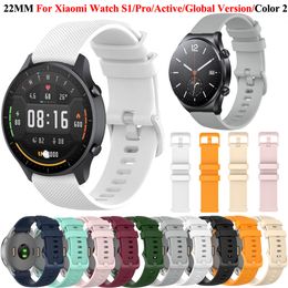 Hot 20 22mm Silicone Band Strap for Xiaomi Mi Watch Color/2 Replacement Bracelet Sports Bands MI Watch S1 Pro/Active Accessories