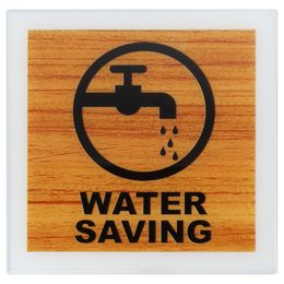 FuWell Acrylic Sign No Smoking Men's And Women's Restrooms Save Water Be Careful To Slide The Door Plate 150x150x1.8mm