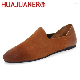 Casual Shoes Men Summer Breathable Lightweight Driving Leisure Low Top Walk Leather Loafers Suede British Style