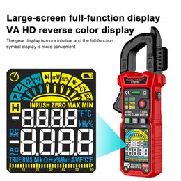 Smart Digital Clamp Meter Multimeter Auto Range True RMS NCV DC AC Voltage Inrush Current Temperature Tester Automatic Voltmeter