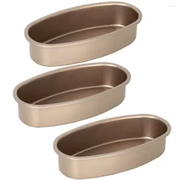 Baking Moulds 3 Pieces Non Stick Oval Shape Cake Pan Cheesecake Loaf Bread Mould Tray For Oven And