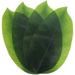 Decorative Flowers 4 Pcs Desk Mat Simulated Leaves Sashimi Decor Palm Leaf Table For Home