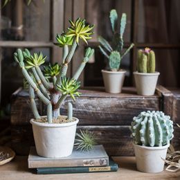 Artificial Plants Bonsai Cactus Fake Plant with Pot Flowers Potted Ornaments for Living Room Bedroom Home Accessories Decoration