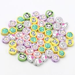 20/50/100pcs kawaii Polymer Clay Beads Cute Animals Loose Spacer Beads For Kids Jewellery Making Diy Bracelet Necklace Accessories