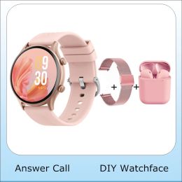 Watches Smart Watch Korean Woman Girls Smartwatch 2023 Bluetooth Call Voice Assistant Whatsapp Notification Blood Pressure Bracelet