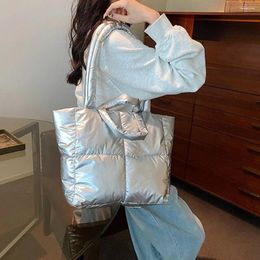 Evening Bags Quilted Space Padded Shoulder Bag Grid Plaid Nylon Handbag Lattice Underarm Korean Style Cotton Tote Travel