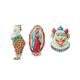 6Pcs Virgin Mary Charms Creative Acrylic Scary clown Skull Jewellery Findings Earring Pendant Necklace DIY Making Accessories