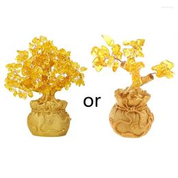 Jewellery Pouches Natural Crystal Bonsai Money Tree Lucky Chinese Feng Shui Fortune