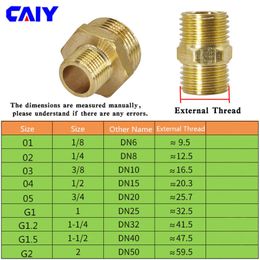 Brass Pipe Hex Nipple Fitting 1/8" 1/4" 3/8" 1/2" BSP Male Quick Coupler Water Oil Gas Connector Air Adapter