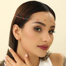 Hair Clips Cxwind Exquisite Headwear Chain Decorated With Bohemian Princess Red Agate Strings Give It To Your Beloved