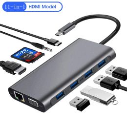 Hubs 1000Mbps Gigabit Ethernet USB C HUB Compatible Thunderbolt 3 4 with 4K HMDI for Macbook Pro Windows Laptop PD 100W Power Supply