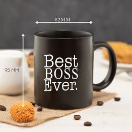 Best Boss Ever coffee mug 11oz black ceramic office tea cup father day huaband birthday gift mug