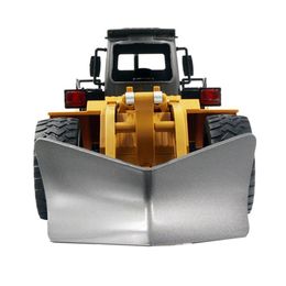 1:18 RC Car HUINA 1586 6CH Remote Control Engineering Vehicle Scale Alloy Casting Snow Plow Kid Toys for Boys Children Xmas Gift
