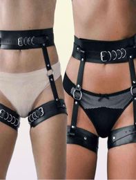 Nxy Sm Bondage Women Leather Bdsm Leg Harness Garter Belts Erotic Adult Sex Products 2204267865652