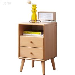 Solid wood bedside table simple small bedroom beech wood locker Nordic household small bedside locker cabinet bedroom furniture