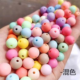 Newest 22 Colours Rubber Frosted Acrylic Round Gumball Beads 8mm 10mm 12mm 14mm Bubblegum Necklace Bracelet Earring Beading DIY