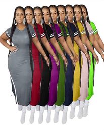 Women plus size maxi casual dresses summer fall clothing sexyclub crew neck closefitting short sleeve bodycon sheath column even6061718