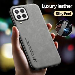 For Samsung Galaxy A22 4G A12 A52 A52s A72 5G M12 M22 M32 Leather Case Magnetic Car Back Cover A 22 52 72 M 12 32 Fundas Coque