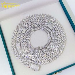 2024 Hot Selling Men Women Necklace Hip Hop 8mm 10mm 13mm Gra Moissanite 925 Silver Iced Out Cuban Link Chain