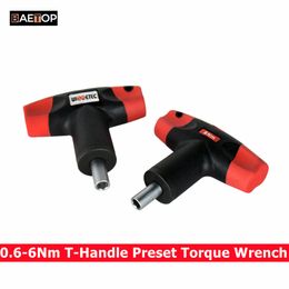 Upgraded 0.6-6Nm T-Handle Preset Torque Wrench Screwdriver Compatible with Standard 1/4" Hex Bits 1.2Nm 2Nm 3Nm 4Nm 5Nm Tool