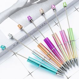 5Pcs New Gradient Plastic Ballpoint Pen Black Ink DIY Bead Ballpoint Pens Personalised Gifts Jewellery Make Accessories