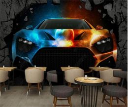 Custom wallpaper car graffiti background wall living room bedroom background 3D wallpaper