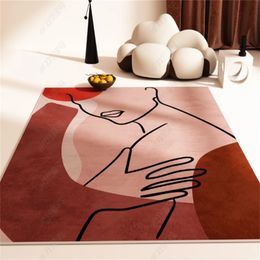 Retro Abstract Carpet for Living Room, Soft Rugs, Sofa, Coffee Table, Bedroom, Bedside, Modern Hotel, Home Decoration,