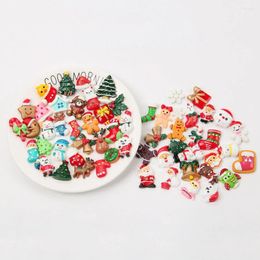 Storage Bottles 50PCS Christmas Resin Flatback Mixed Beads Button Charms Ornament Scrapbooking Embellishments DIY Craft Accessory