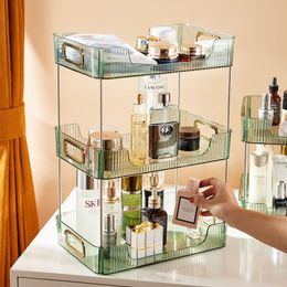 Luxury Plastic Storage Rack Desk Organizer Multifunctional Bathroom Vanity Tray for Perfumes Makeup Holder Kitchen Spice Rack