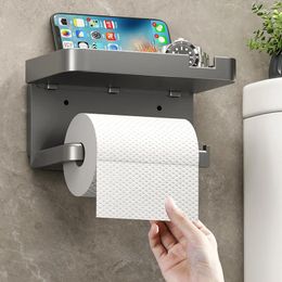 Storage Bottles Toilet Roll Paper Holder Organizers Wall Mount Stand Shower Room No Drill Tissue Towel Dispenser For Bathroom