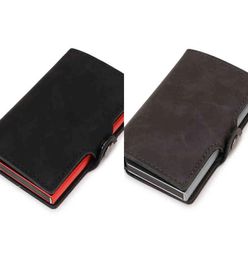 Wallets Dienqi Thin Leather Security Men Women Card Holder Ridge Mini Purse Red Magic Walet 11225293984