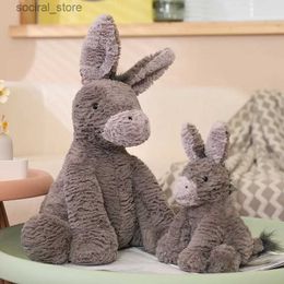 Stuffed Plush Animals Cute Peluche Toys Lovely Grey Donkey Appease Plush Dolls Stuffed Soft Animal For Baby Infant Birthday Room Decor Christmas Gifts L411