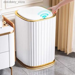 Waste Bins Smart Home Automatic Sensor Trash Can For Kitchen Bathroom Toilet Smart Trash Can Livin Room Dustbin Wastebasket Waterproof Bin L49