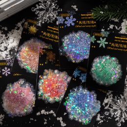 20 pcs/pack Laser Snowflake Stickers Diy Scrapbooking Decorative Festival Birthday Party Gift Decorations Labels