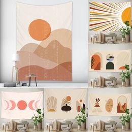 Simple and fresh wall tapestry Hippie bedroom home decoration tapestry Bohemian decorative Yoga mattress sheet 240409