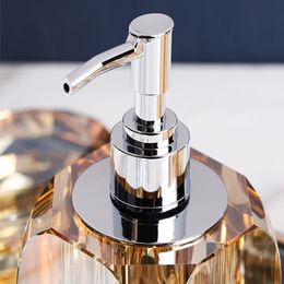 Crystal Glass Soap Shampoo Dispenser Soap Dish Toothbrush Cup Home Decor Bathroom Accessories Set Shower Gel Bottle Dispenser