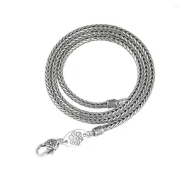 Chains Real Solid 925 Sterling Silver Chain Men Women Lucky Wheat Foxtail Braided Necklace 21g/50cm