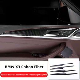 for X3 X4 G01 G02 M Sport 4PCS ABS Carbon Fibre Indoor Door Trim Strips Cover Car Accessories