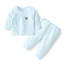 Trousers Winter Newborn Baby Sets Soft 100% Cotton Stripes Tops + Long Pants 2pc Baby Boys Girls Clothes Set 0 3 6 Months Infant Clothing
