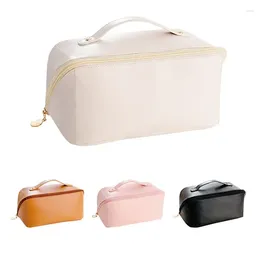 Storage Bags Customizable PU Leather Pillow Bag Cosmetics And Toiletries Large-Capacity Partition Cosmetic