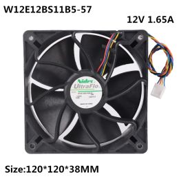 Cooling New original 12cm 120*38MM W12E12BS11B557 12V 1.65A ant S7 S9 chassis high air volume 4 wire cooling fan