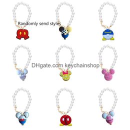 Keychains Lanyards Charm Accessories Pearl Tumbler Chain For Cup With Handle Sile Drop Delivery Otuoa