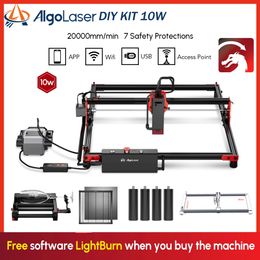 AlgoLaser 10W Laser Potente Laser Engraving Cutting Machine Tools DIY Wood Cutter Support LightBurn Offline Control Engraver